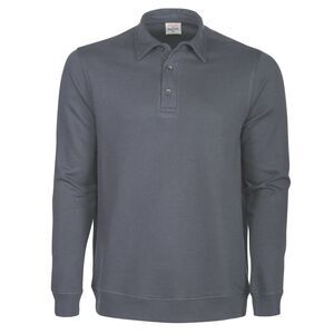 Printer Unisex Adult Homerun Long-Sleeved Polo Shirt / Grey Melange